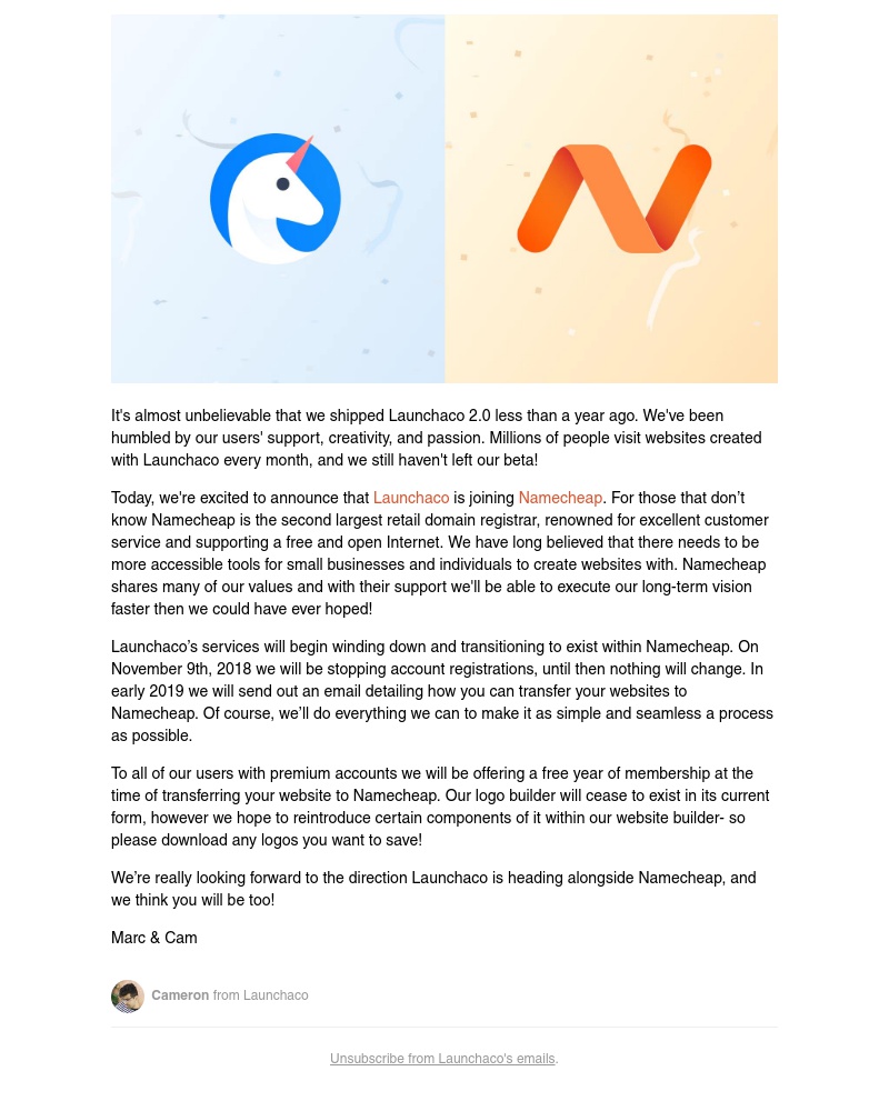 Launchaco - Launchaco + Namecheap 🎉