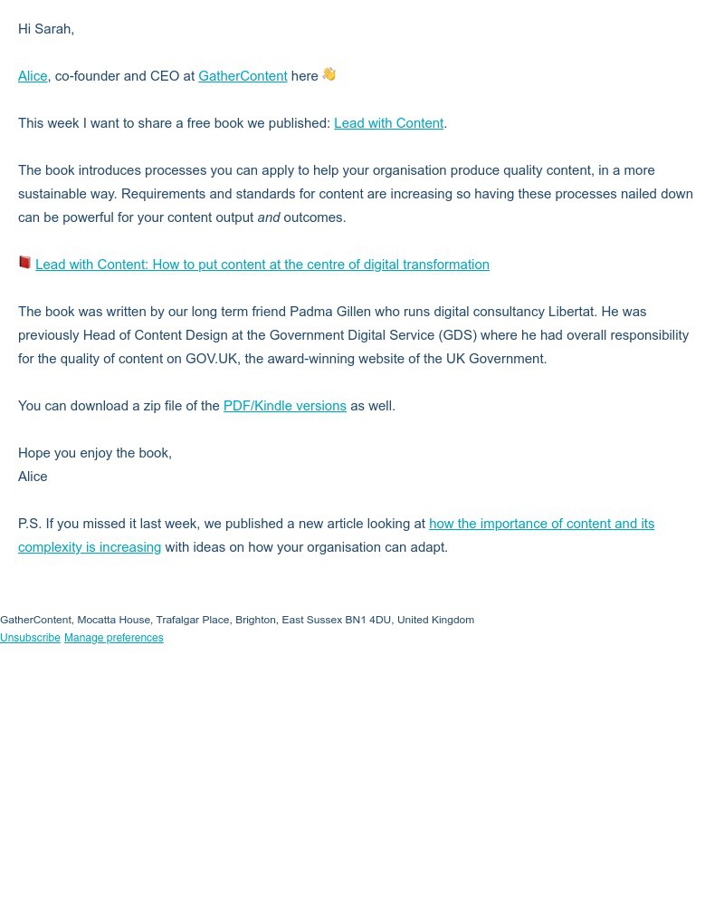 GatherContent - Lead with content