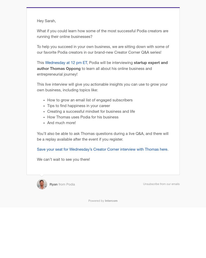 Podia - Learn to grow your own business from startup expert Thomas Oppong
