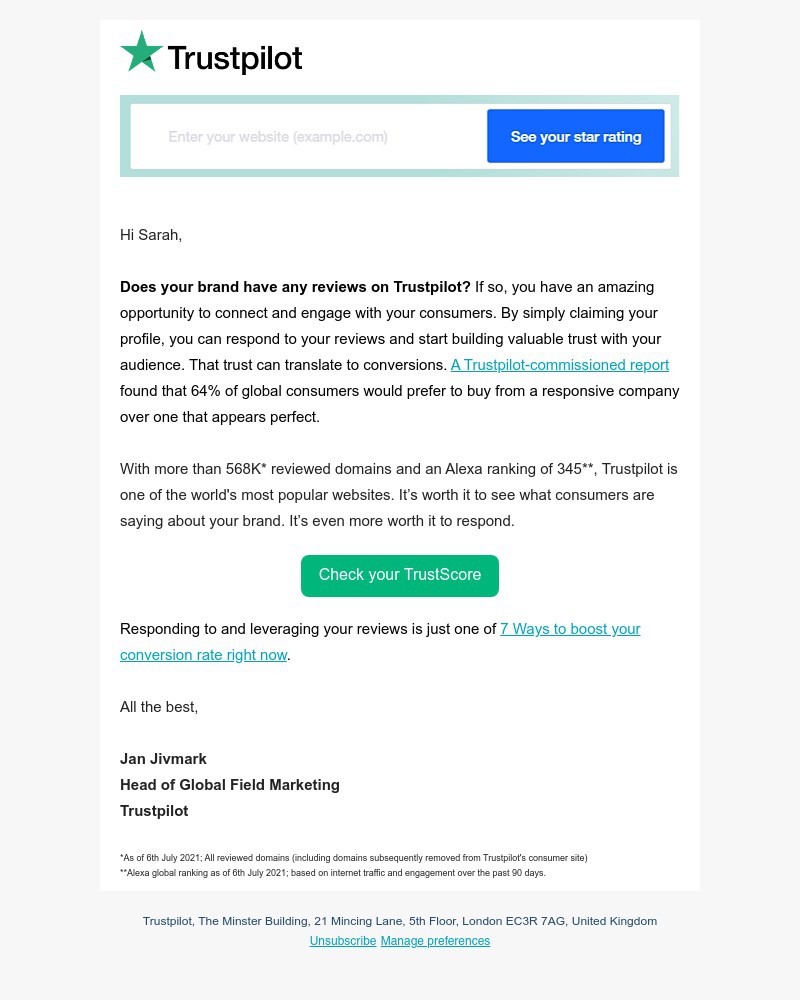 Trustpilot - Let your customers boost your brand reputation for you