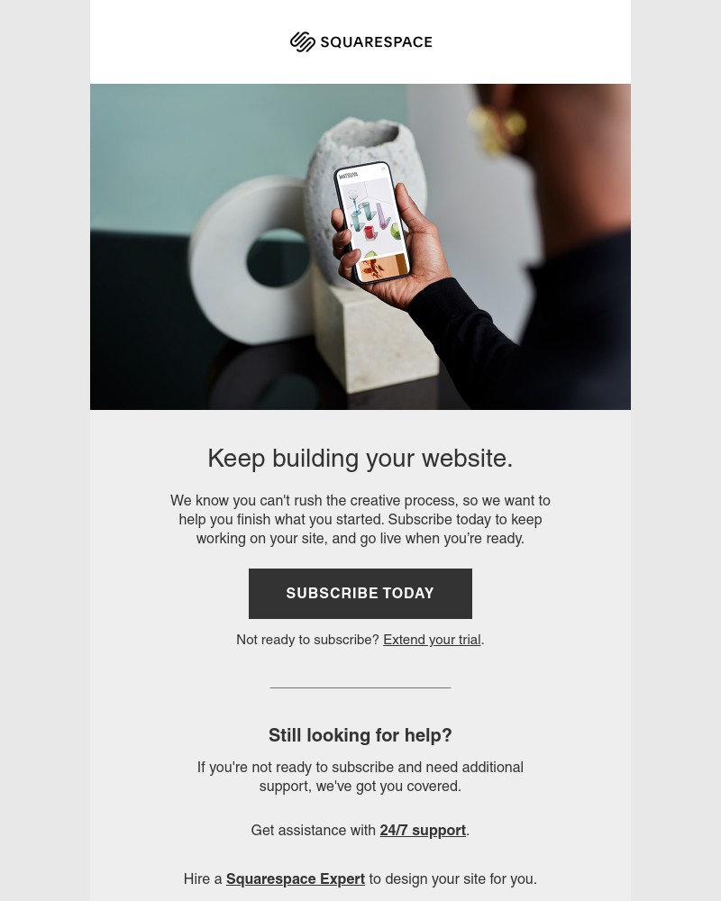 Squarespace - Let's finish what you started