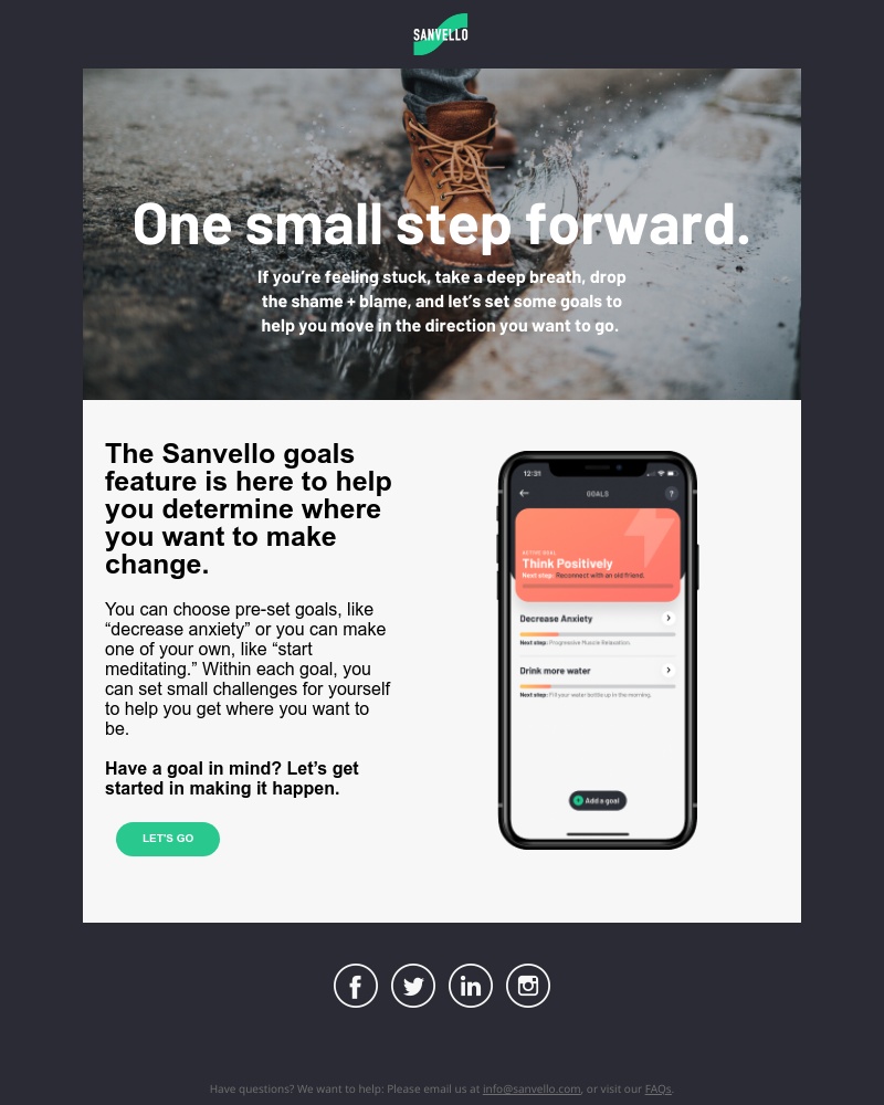 Sanvello - Let’s set one goal for you today, Daisy