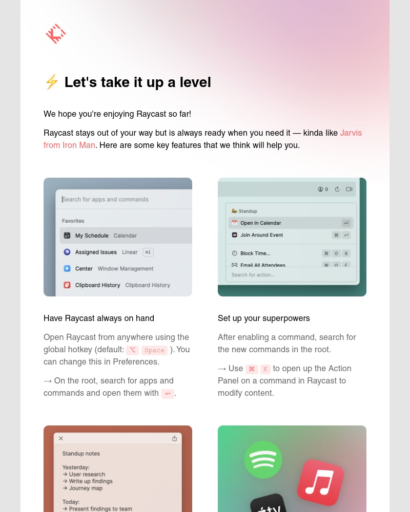 Raycast - ⚡️ Let's take it up a level