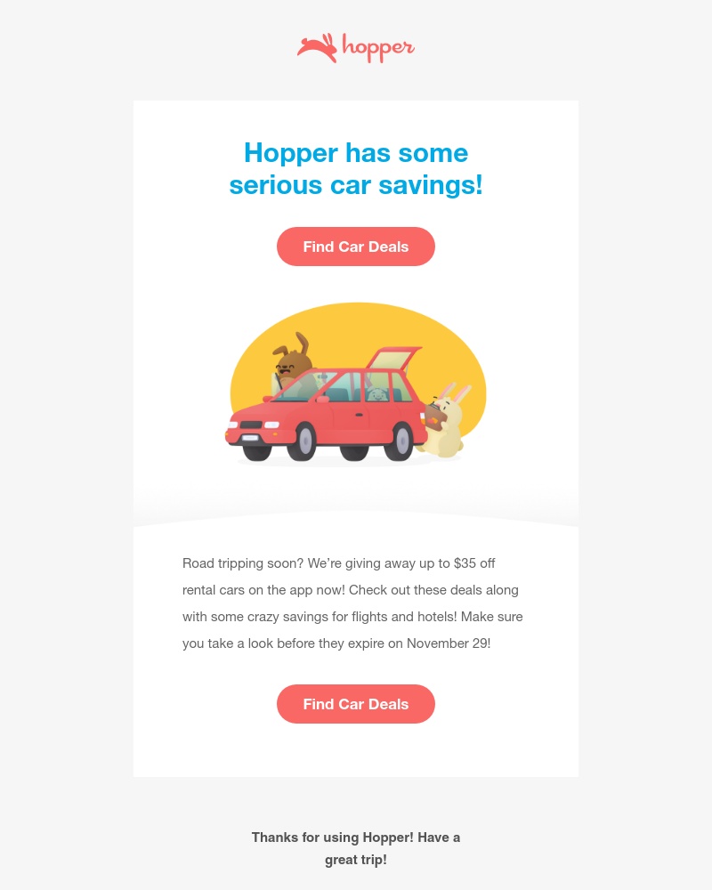 Hopper - Limited Time Savings on Hopper!