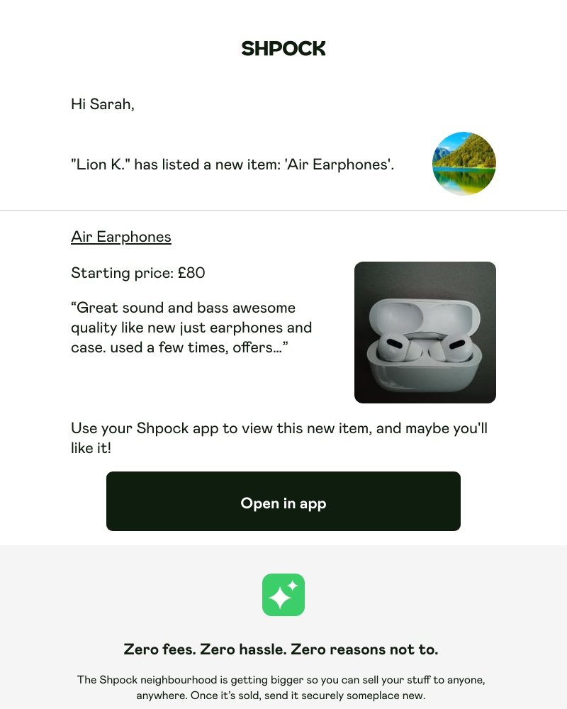 Shpock - Lion K. is selling "Air Earphones"!