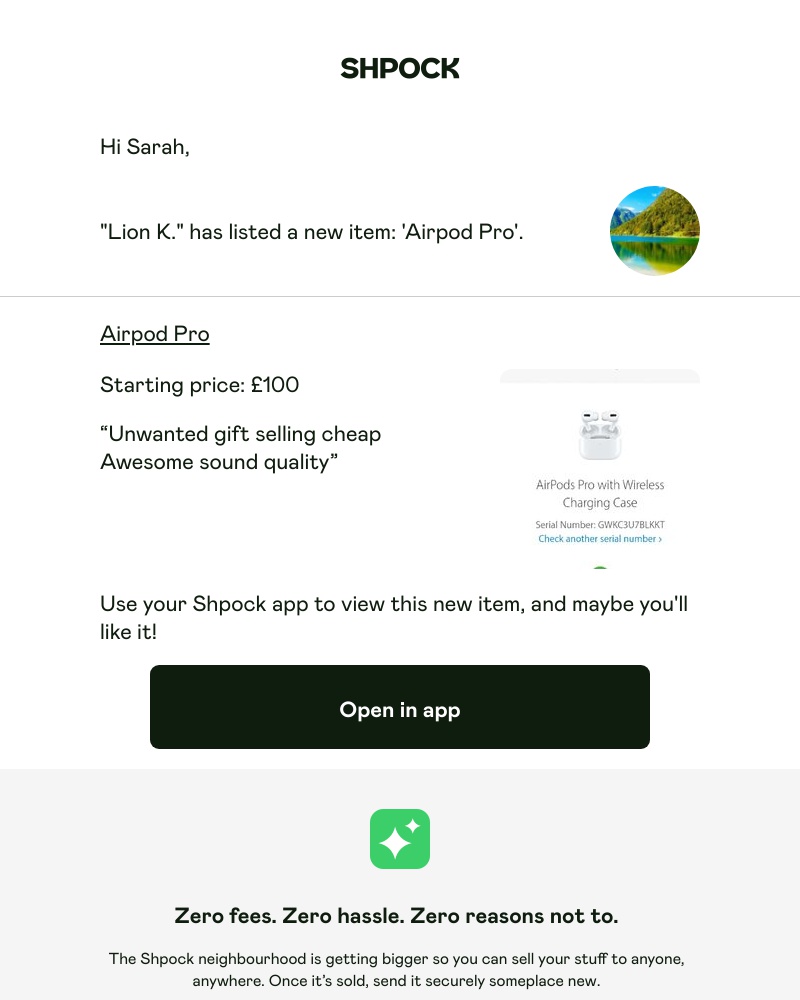 Shpock - Lion K. is selling "Airpod Pro"!