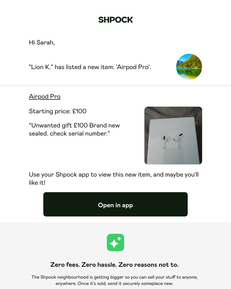 Shpock - Lion K. is selling "Airpod Pro"!