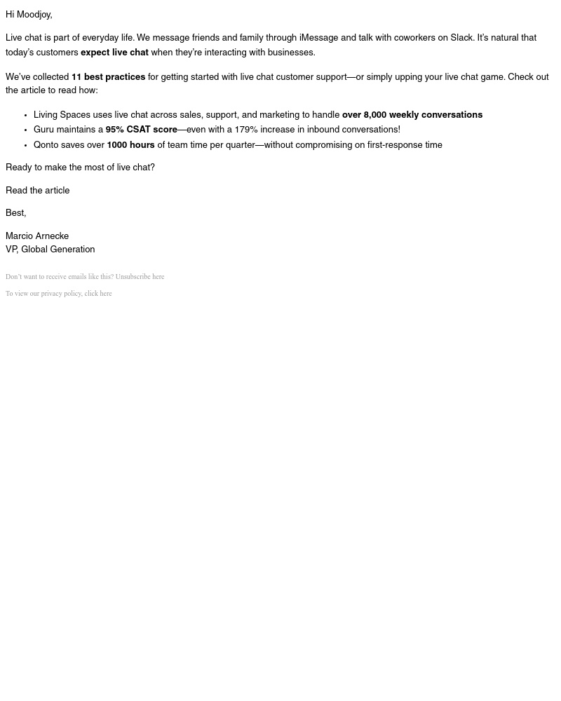 Intercom - Live chat best practices and examples for 2022