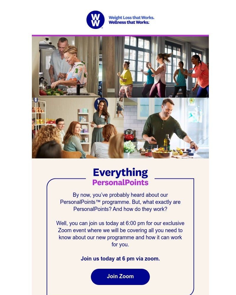 WW (Weight Watchers) - Live event @ 6pm TODAY: Find out first hand about how PersonalPoints can work for you