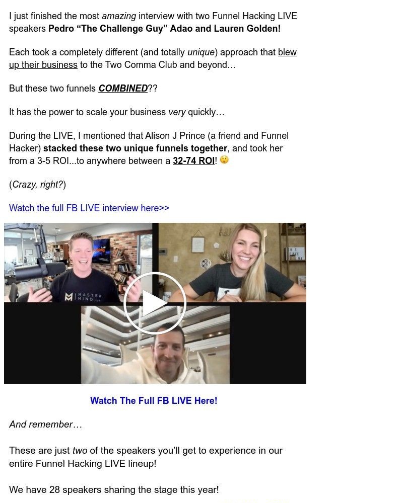 ClickFunnels - {LIVE} Stacking these TWO funnels = 32 ROI?! 🤯