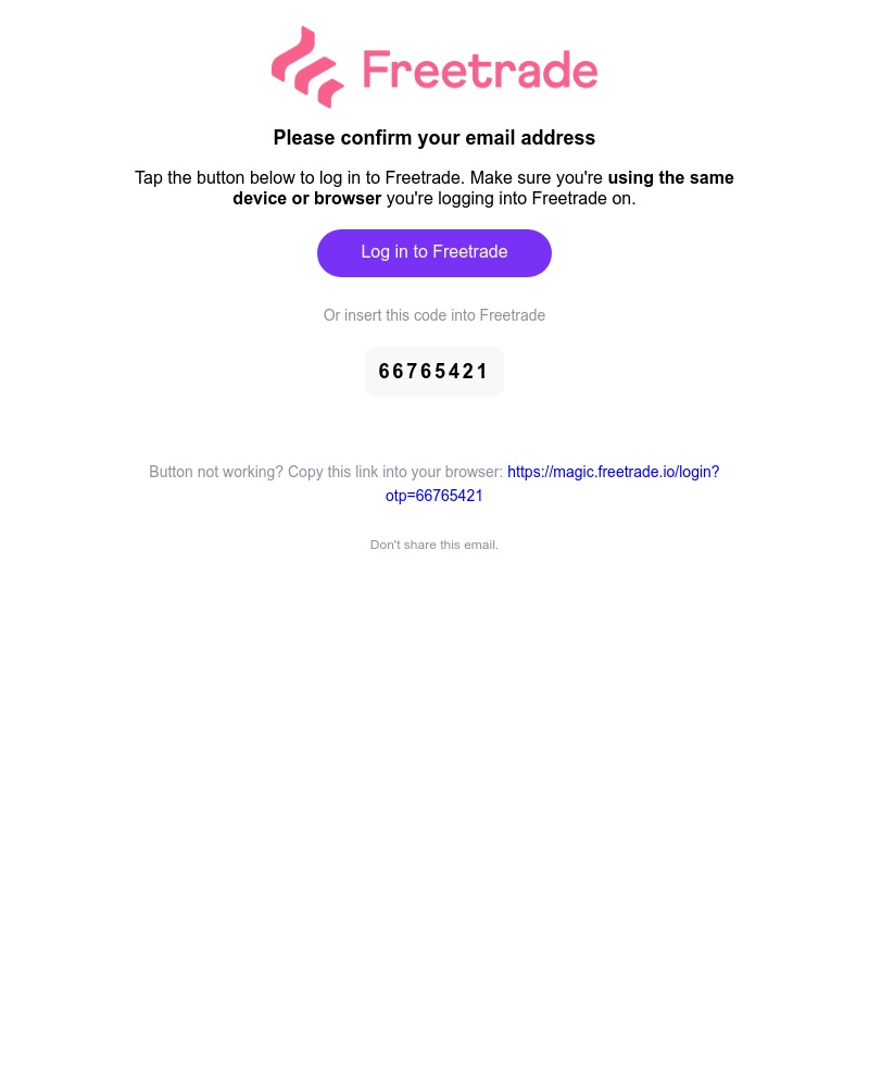 Freetrade - Log in to Freetrade