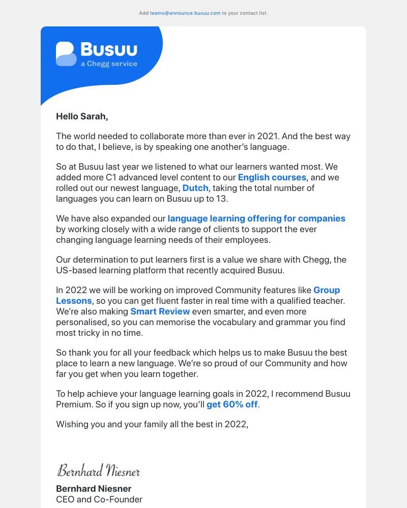 Busuu - Make 2022 the year you achieve your language learning goals