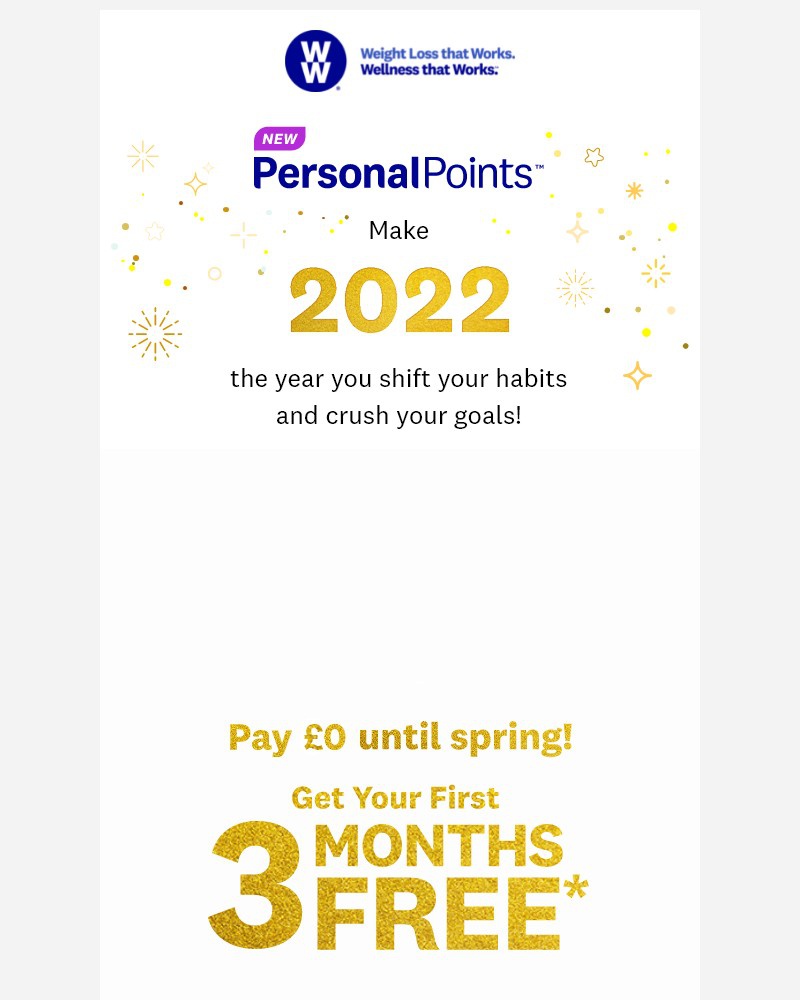 WW (Weight Watchers) - Make 2022 your year with 3 months FREE