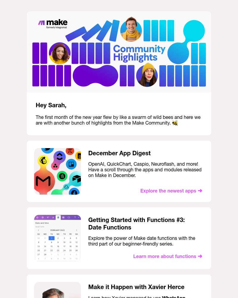 Make.com - Make Community Highlights: December apps, date functions & data filtering 🦾