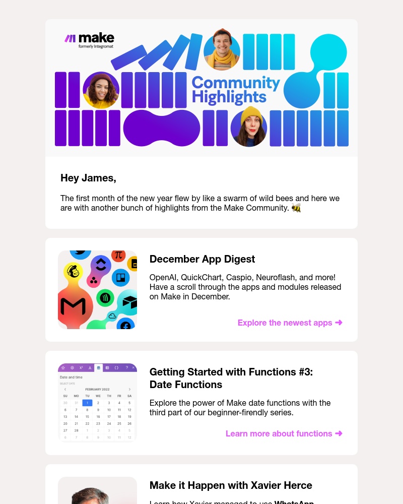 Make.com - Make Community Highlights: December apps, date functions & data filtering 🦾