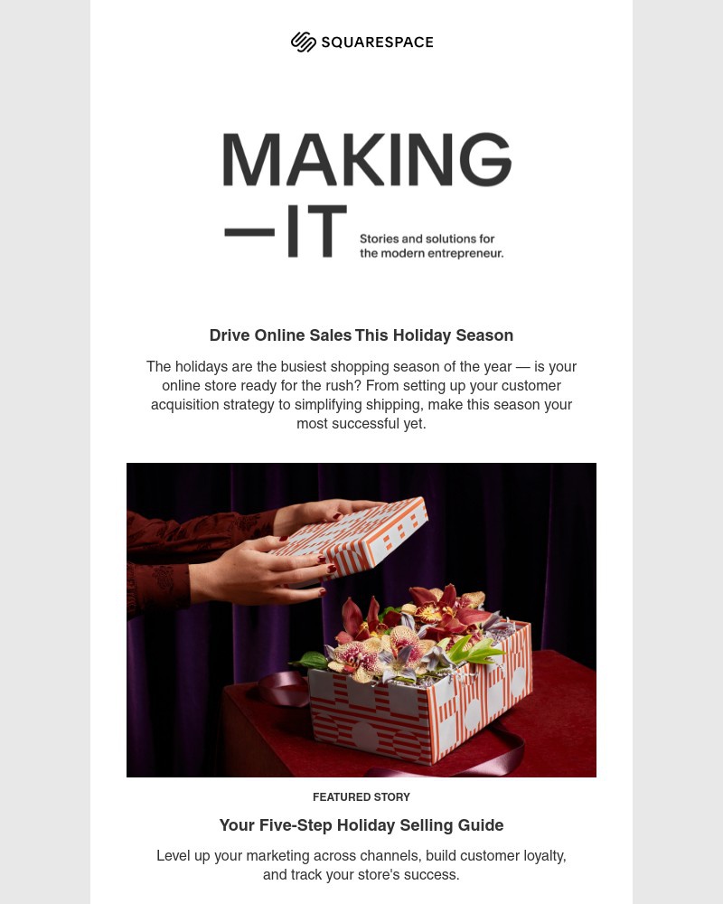 Squarespace - MAKING IT: Set a New Sales Record This Holiday Season