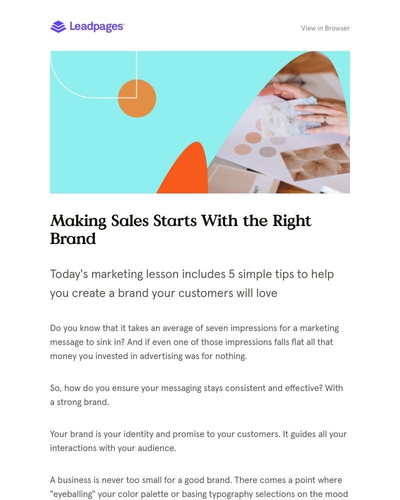 Leadpages - Marketing lesson inside: 5 simple steps to create a killer brand
