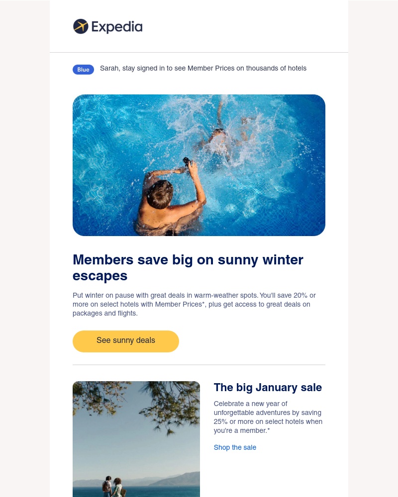 Expedia - Members save 20% or more on warm winter getaways