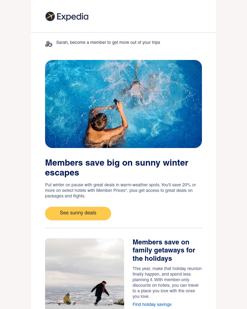 Expedia - Members save 20% or more on warm winter getaways