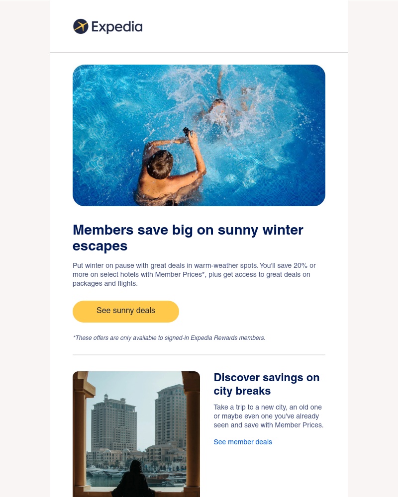 Expedia - Members save 20% or more on warm winter getaways