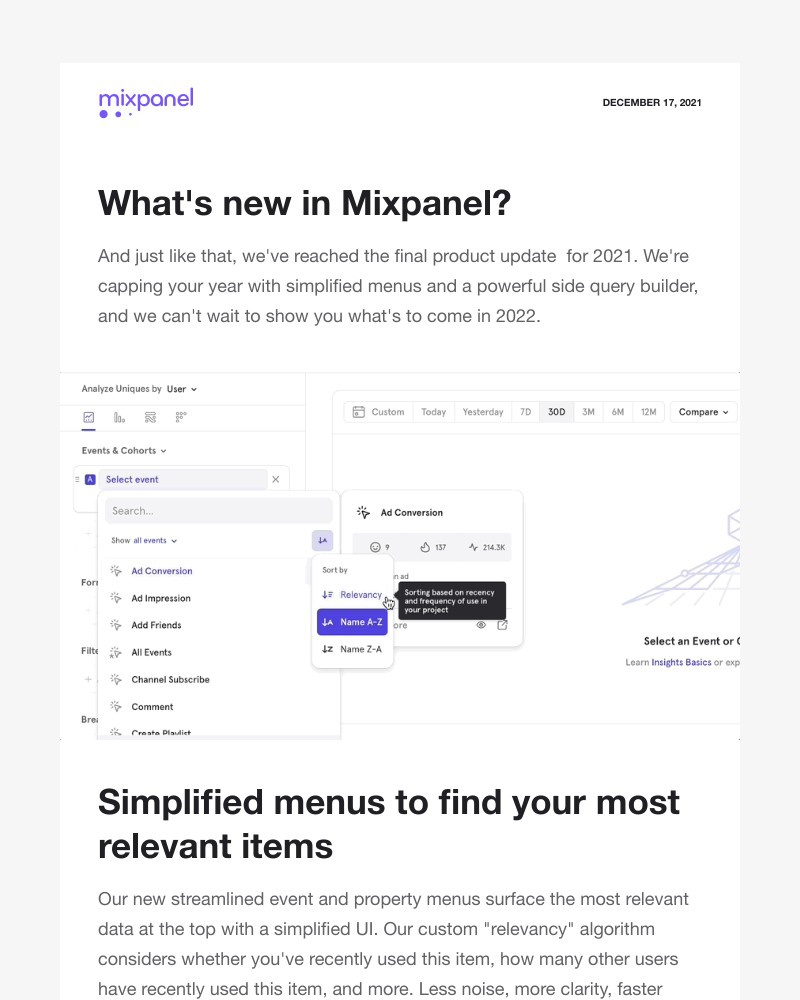 Mixpanel - Mixpanel December 2021 Product Updates