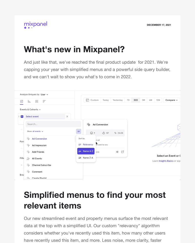 Mixpanel - Mixpanel December 2021 Product Updates