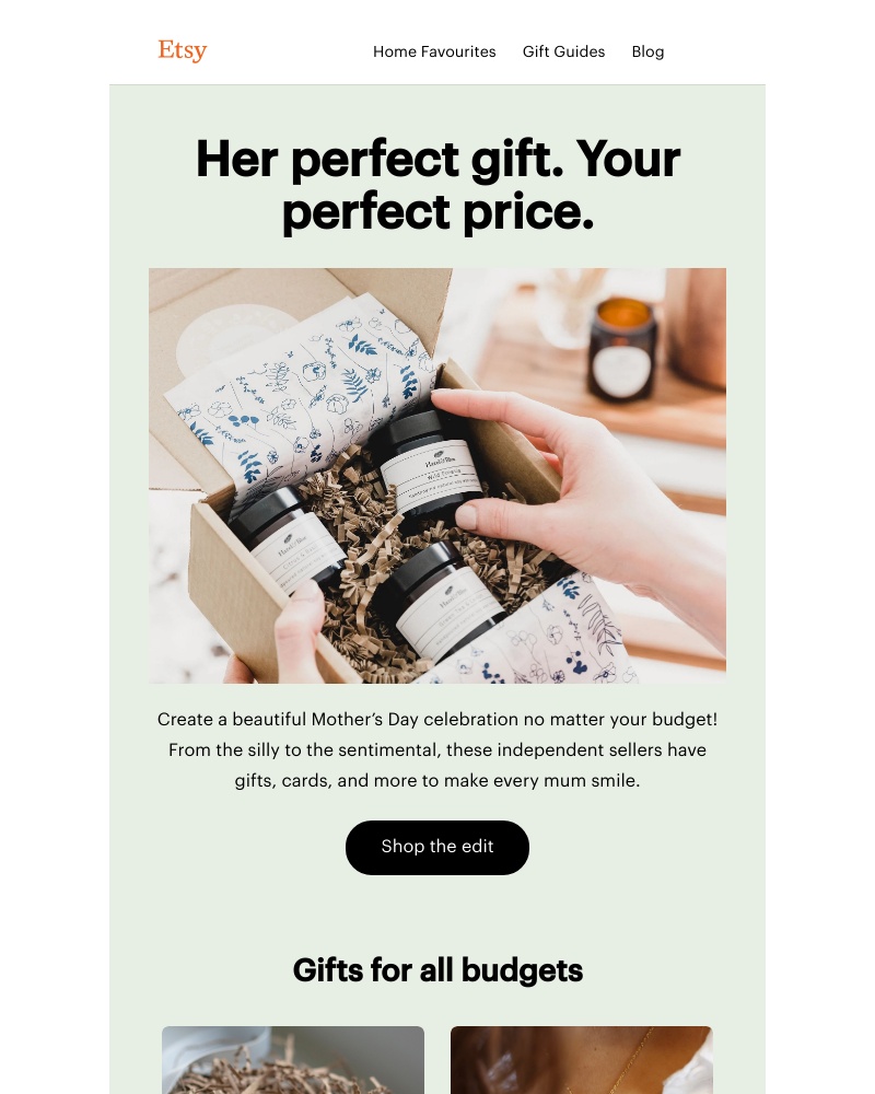 Etsy - Mother’s Day gifts for all budgets