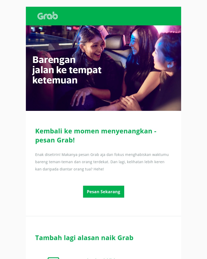 Grab - Mulai perjalanan dengan rasa nyaman! 🙌