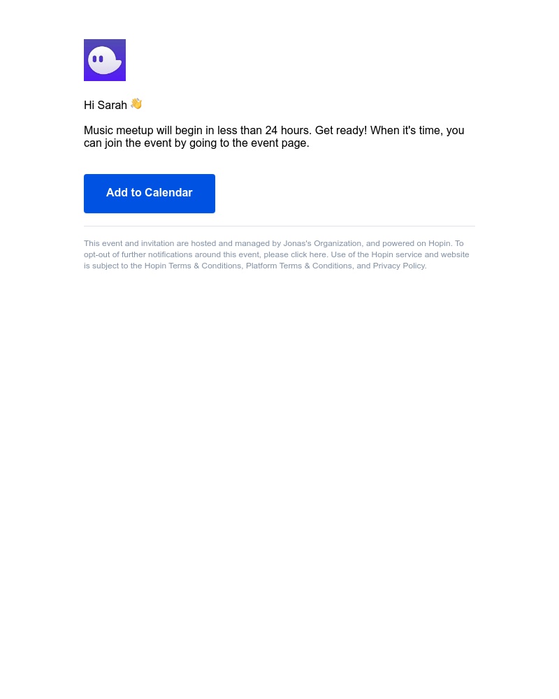 Hopin - Music meetup is live tomorrow