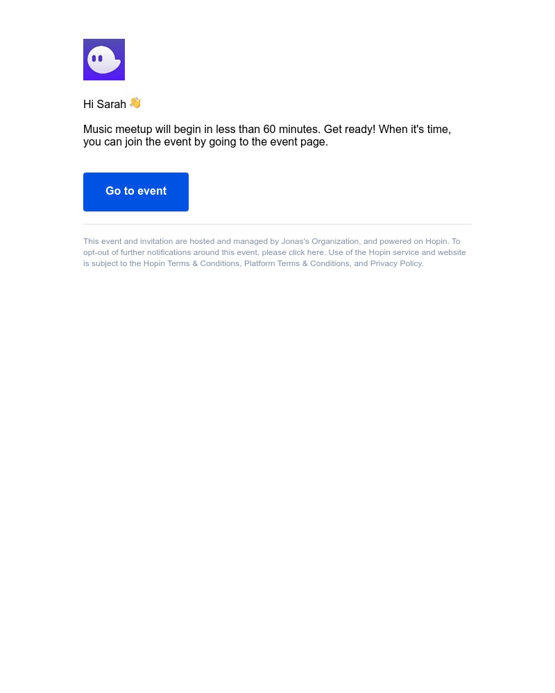 Hopin - Music meetup is starting in 59 minutes