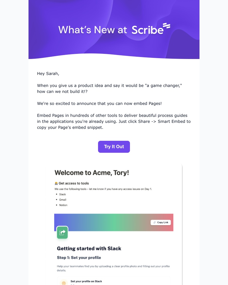 Scribe - New at Scribe: Embed Pages