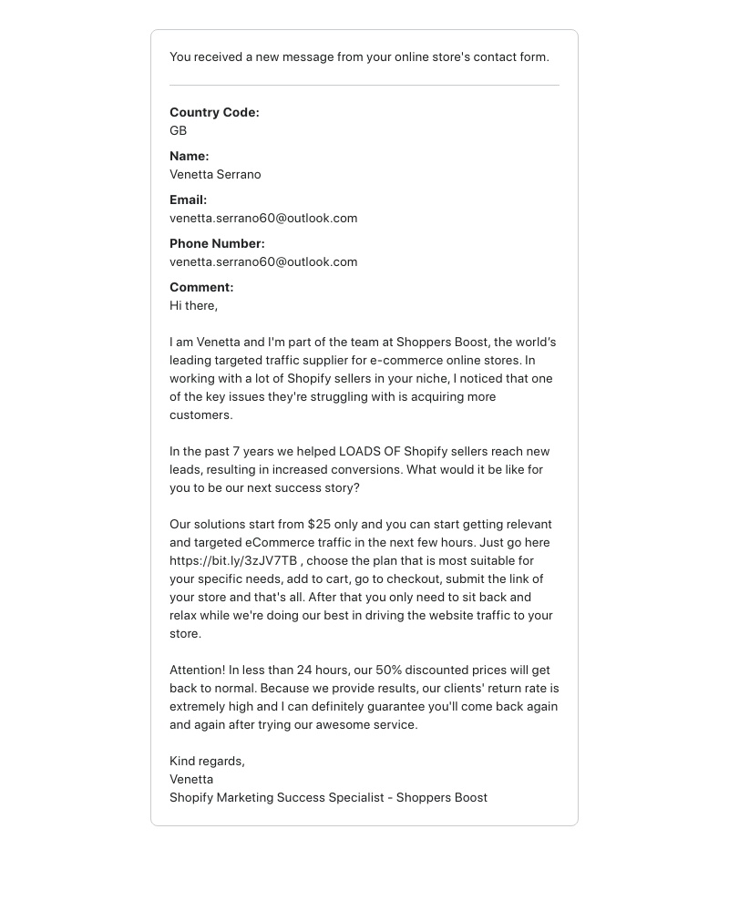 Shopify - New customer message on 5 November 2022 at 08:42