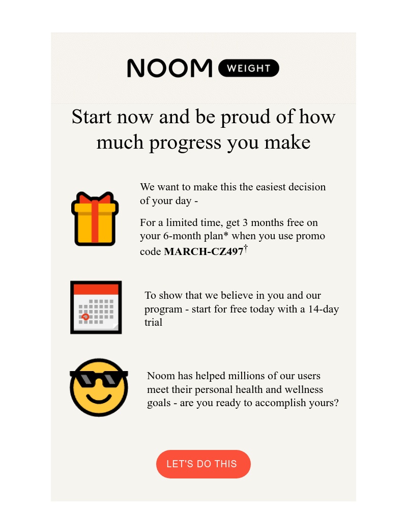 Noom - NEW! Discount code: MARCH-CZ497