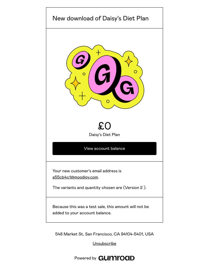 Gumroad - New download of Daisy's Diet Plan