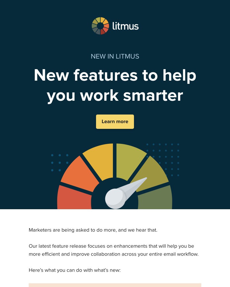 Litmus - New features for faster workflows