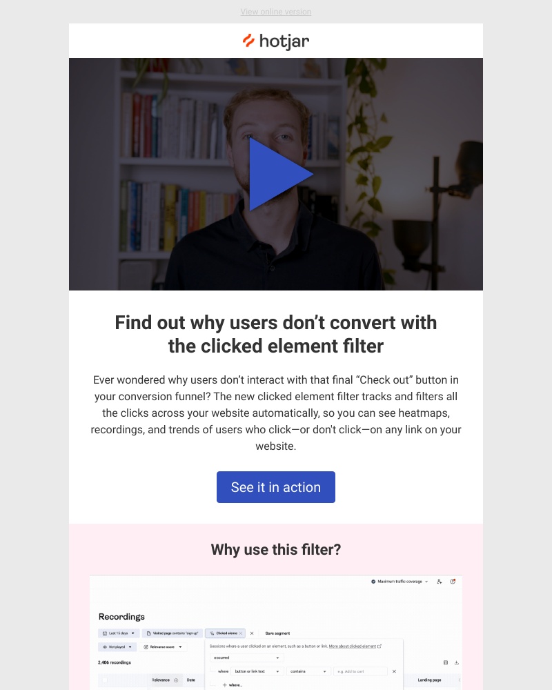 Hotjar - New: find out why users don’t convert