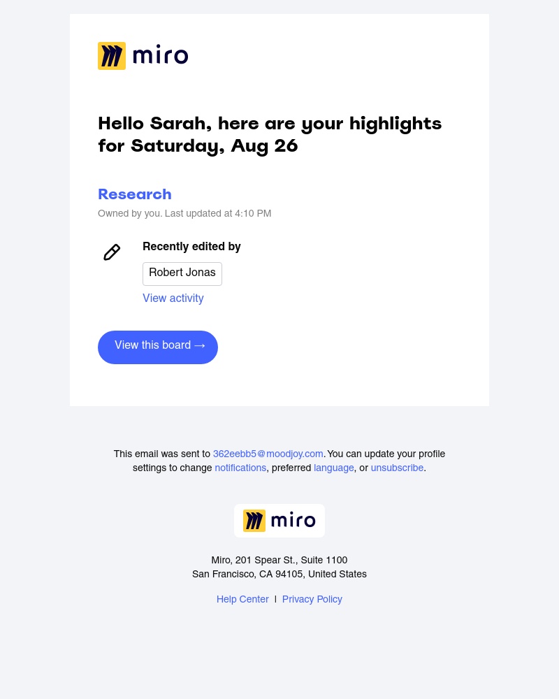 Miro - New highlights on your Research
