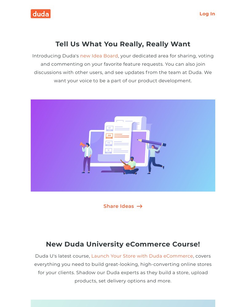 Duda - New Idea Board 💡 New Duda U eCommerce Course 🎓 & More