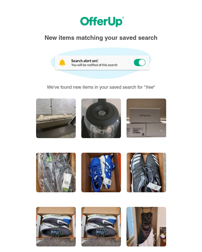 OfferUp - New items matching your saved search