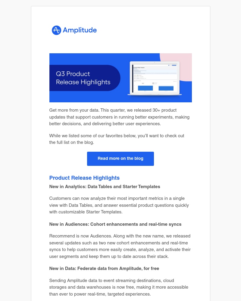 Amplitude - New! Q3 Product Release Highlights