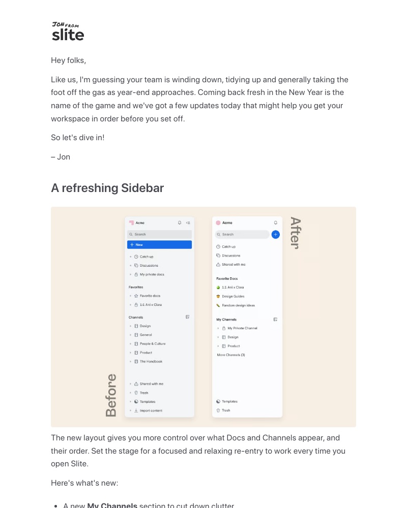Slite - New Sidebar, new you. Here's what's new in Slite!