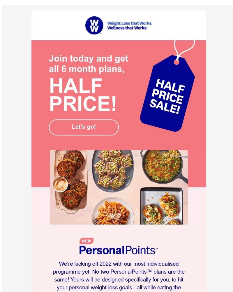 WW (Weight Watchers) - New year, 50% off your new-and-personalised weight-loss plan