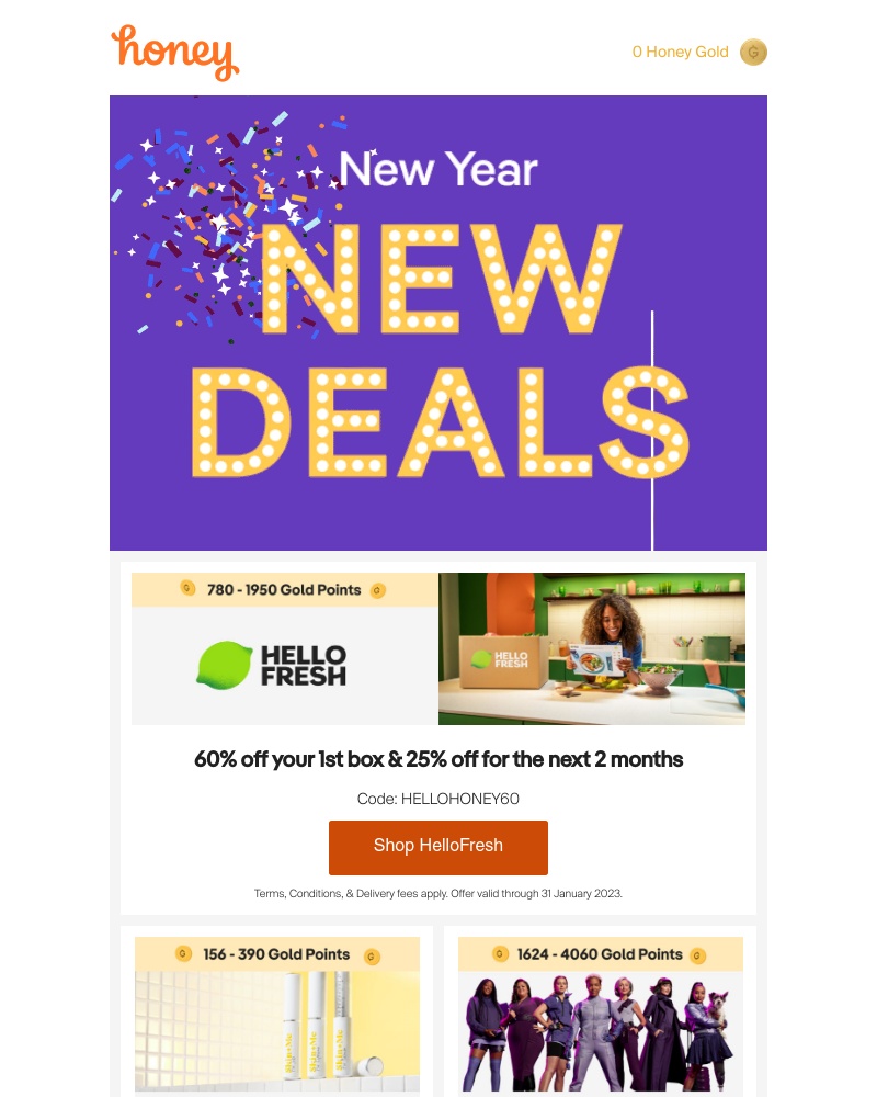 Honey - New Year, New Deals 🥳 🛒