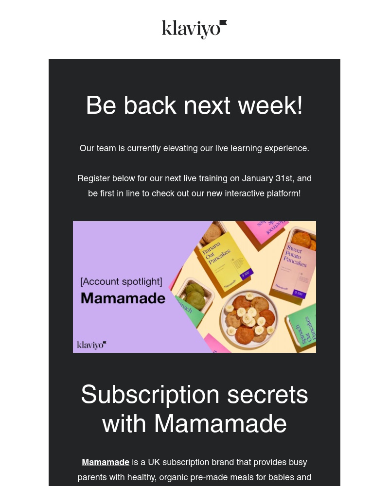 Klaviyo - No events this week?