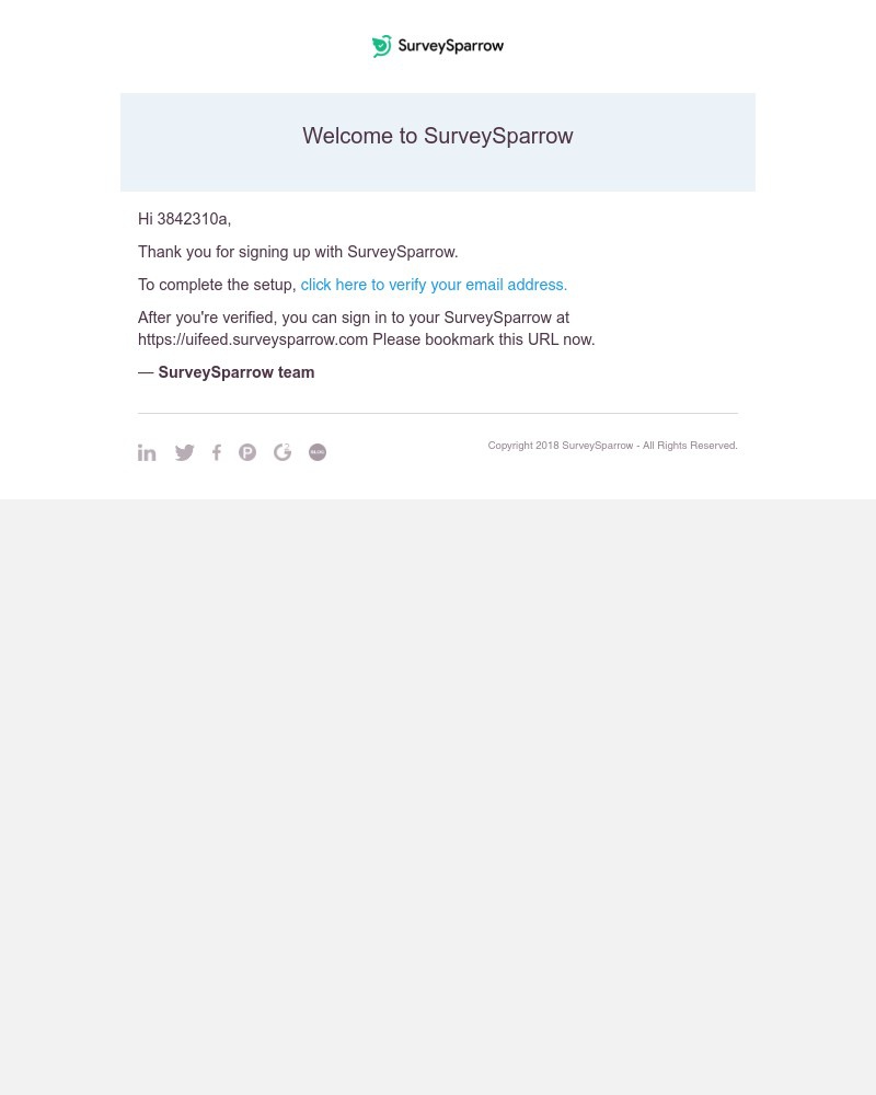 SurveySparrow - Verify your email address