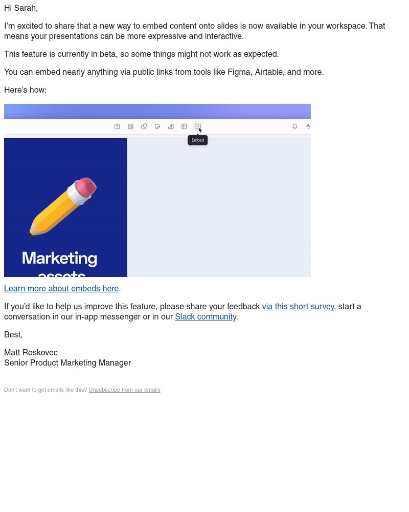 Pitch - ✨ Now in beta: Embed any link into your slides