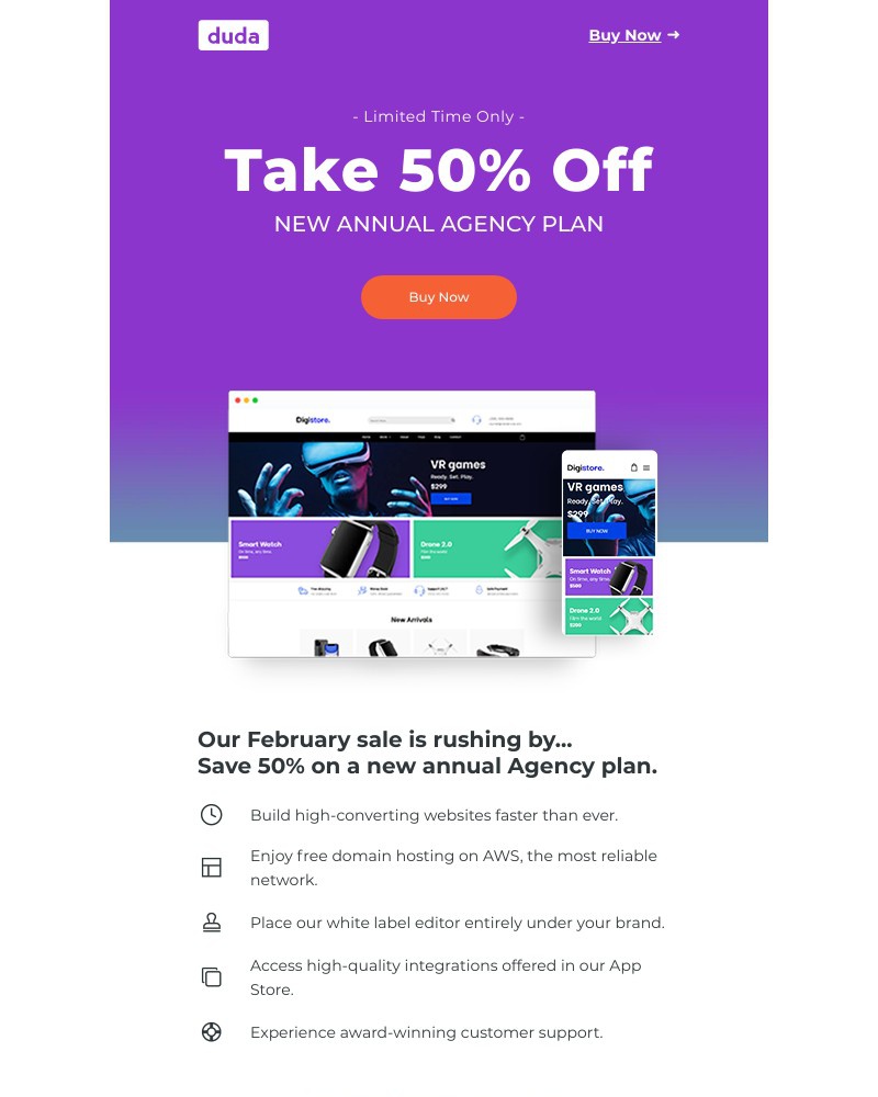 Duda - Now is the time to save up to 50% on new annual plans