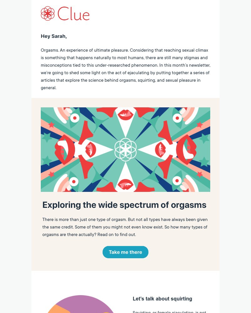 Clue - O, for orgasm