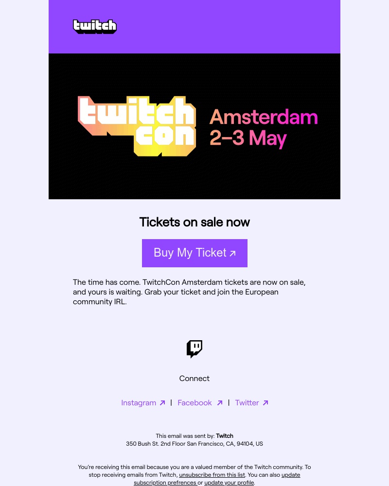 Twitch - On Sale Now: TwitchCon Amsterdam Tickets!