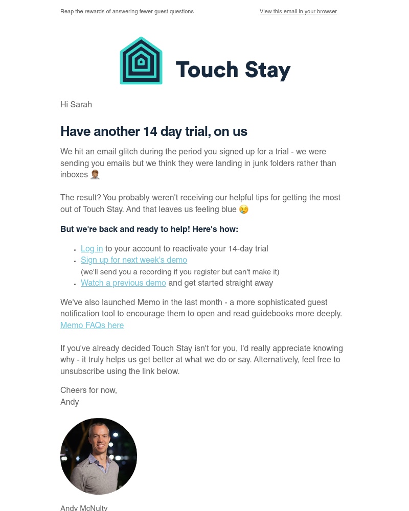 Touch Stay - 🤦🏽 Oops. Enjoy a new trial on us.